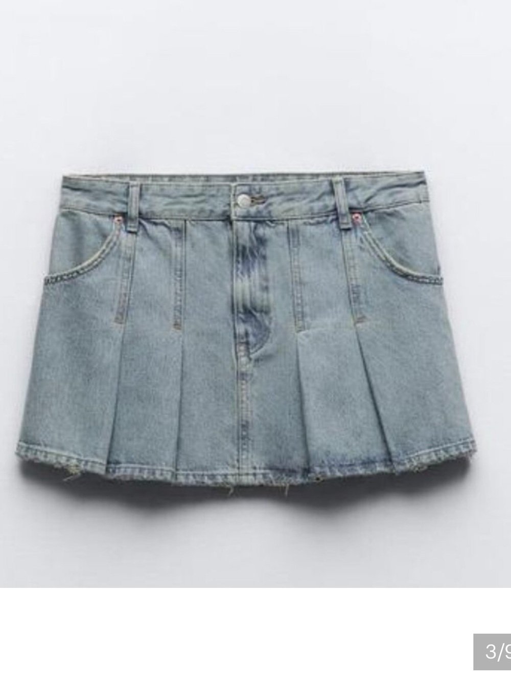 NEW ZARA  Bloggers Fave
Crop Mini Pleated Denim Skirt
XL
🚨NO DISCOUNT - Picture 4 of 7